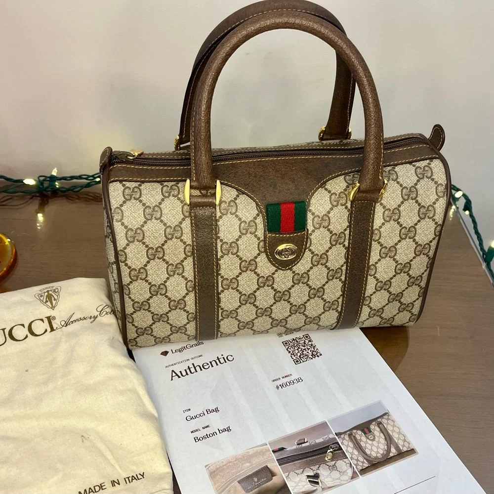 SOLD: Vintage Gucci Sherry Line Boston Bag Authentic 1980’s w/Dust Cover - Picture 13 of 17